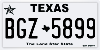 TX license plate BGZ5899
