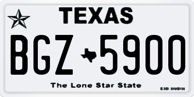 TX license plate BGZ5900
