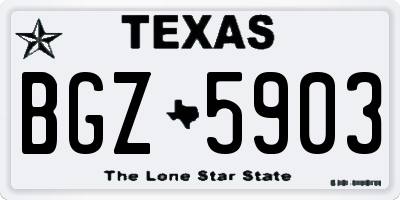TX license plate BGZ5903