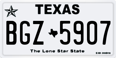 TX license plate BGZ5907