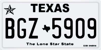 TX license plate BGZ5909