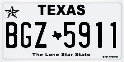 TX license plate BGZ5911