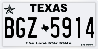 TX license plate BGZ5914
