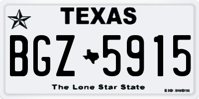TX license plate BGZ5915