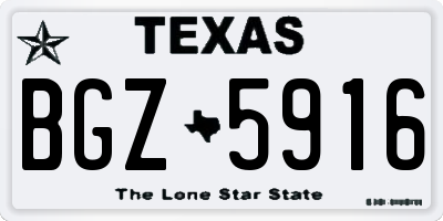 TX license plate BGZ5916
