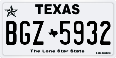 TX license plate BGZ5932