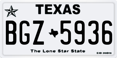 TX license plate BGZ5936