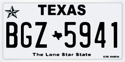 TX license plate BGZ5941