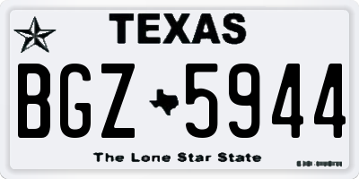 TX license plate BGZ5944