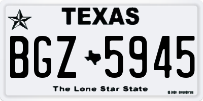 TX license plate BGZ5945