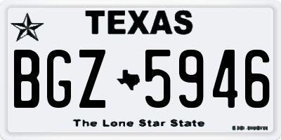 TX license plate BGZ5946