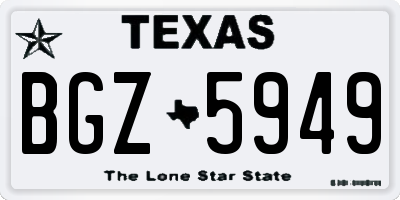 TX license plate BGZ5949