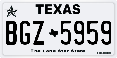 TX license plate BGZ5959