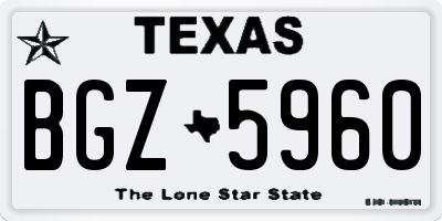 TX license plate BGZ5960