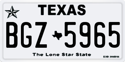 TX license plate BGZ5965