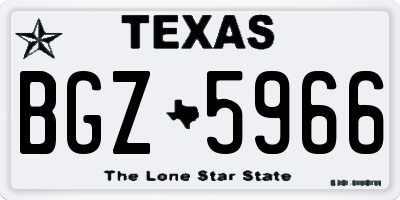 TX license plate BGZ5966