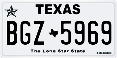 TX license plate BGZ5969