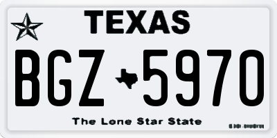 TX license plate BGZ5970