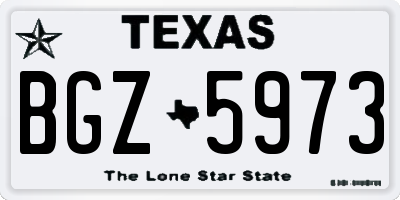 TX license plate BGZ5973