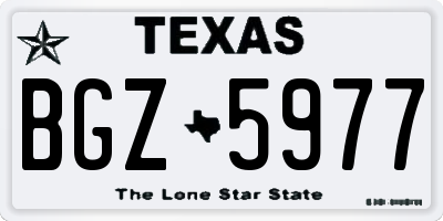 TX license plate BGZ5977