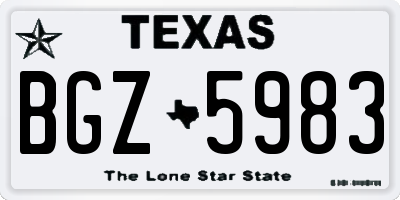 TX license plate BGZ5983