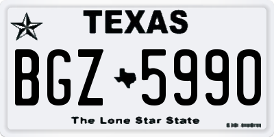 TX license plate BGZ5990