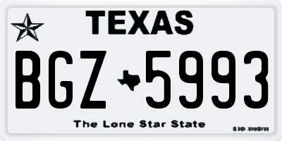 TX license plate BGZ5993