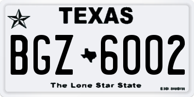 TX license plate BGZ6002