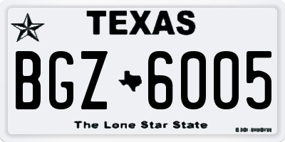 TX license plate BGZ6005