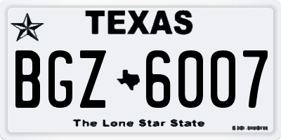 TX license plate BGZ6007