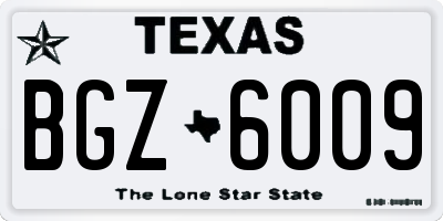 TX license plate BGZ6009