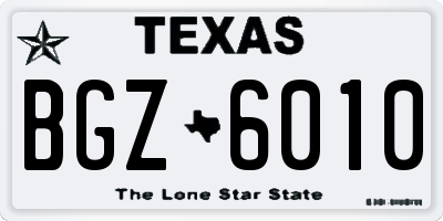 TX license plate BGZ6010