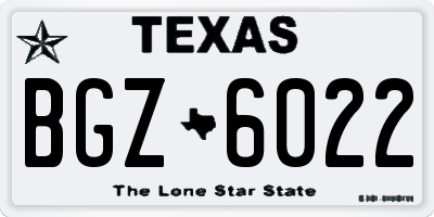 TX license plate BGZ6022