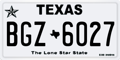 TX license plate BGZ6027