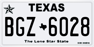 TX license plate BGZ6028