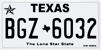 TX license plate BGZ6032