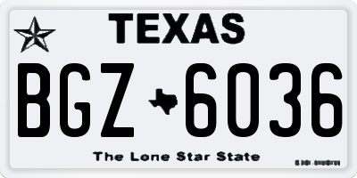 TX license plate BGZ6036