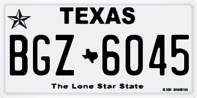 TX license plate BGZ6045