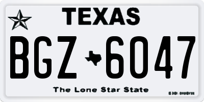 TX license plate BGZ6047