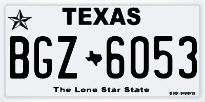 TX license plate BGZ6053