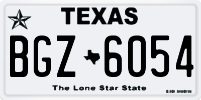 TX license plate BGZ6054