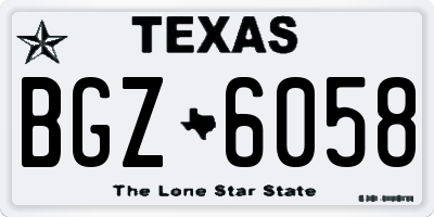 TX license plate BGZ6058
