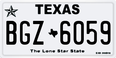 TX license plate BGZ6059