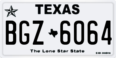 TX license plate BGZ6064