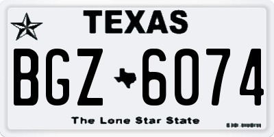 TX license plate BGZ6074