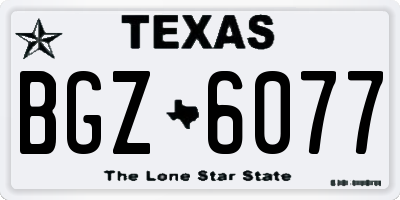 TX license plate BGZ6077