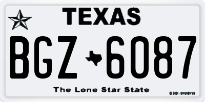TX license plate BGZ6087