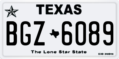 TX license plate BGZ6089