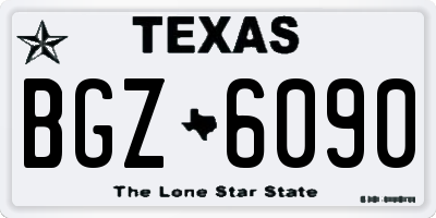 TX license plate BGZ6090