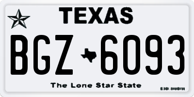 TX license plate BGZ6093